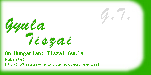 gyula tiszai business card